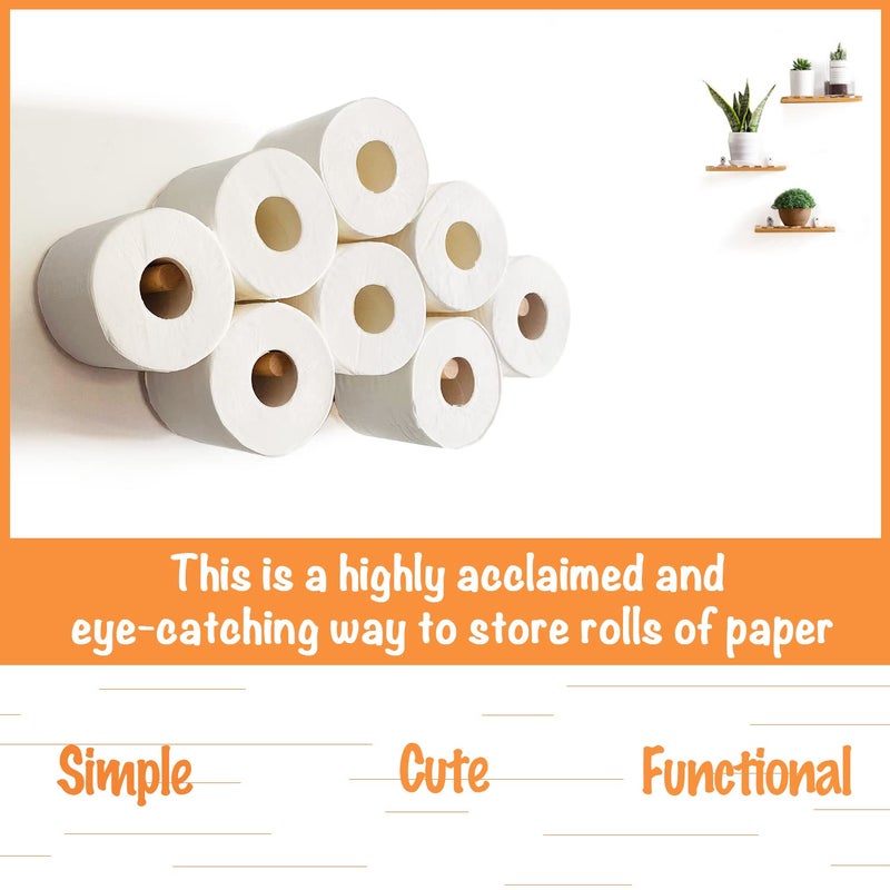 Deartisan Cloud Paper Holder, Space-Saving Cute Decor 4-13 Rolls Toilet Paper Hold Wood Artistic Decoration for Toilet Kitchen Bathroom bar Restaurant Indoor Decor (Normal Rolls (4 Inch D)) - Image 2